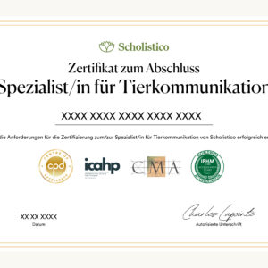 Offizielles Zertifikat als Tierkommunikationsspezialist