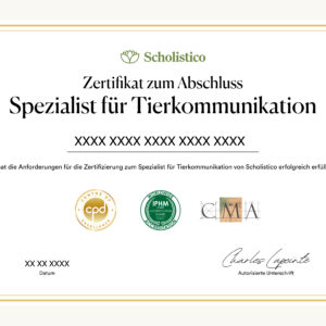 Offizielles Zertifikat als Tierkommunikationsspezialist